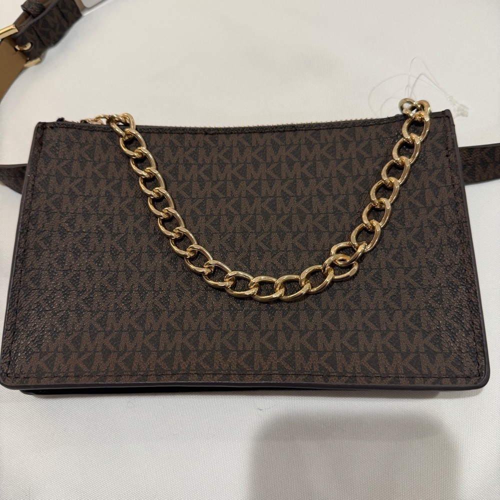 Michael Kors Pull Chain Belt Bag Signature Fanny Pack-NWT NEW